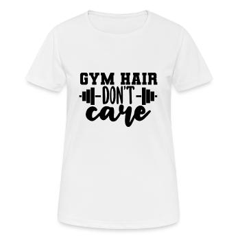 Gym Hair kümmert sich nicht - Frauen T-Shirt atmungsaktiv - Weiß - Vorne - AI Model Female 172 dark (172cm)