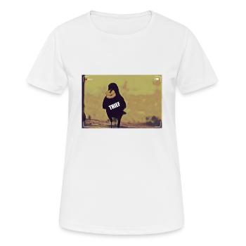 Der Rabe, der Dieb - Frauen T-Shirt atmungsaktiv - Weiß - Vorne - AI Model Female 172 dark (172cm)