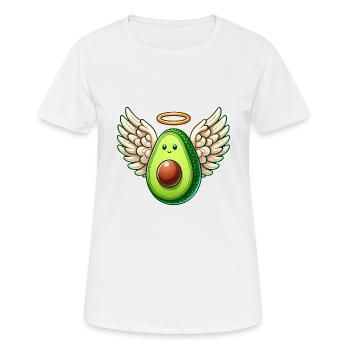 Avocado Engel mit Flügeln und Heiligenschein - Frauen T-Shirt atmungsaktiv - Weiß - Vorne - AI Model Female 172 dark (172cm)
