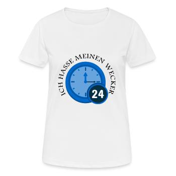 Alarm Clock Clock Time Gift Idea - Women's Breathable T-Shirt - white - Front - AI Model Female 172 dark (172cm)