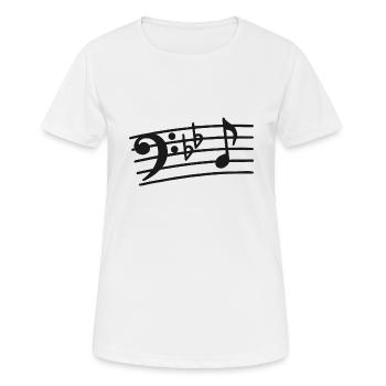 Notes de clé de fa musicien basse bassiste - T-shirt respirant Femme - blanc - Devant - AI Model Female 172 dark (172cm)