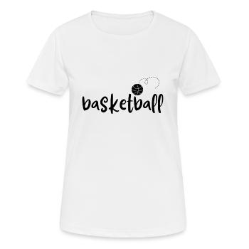 Ballon de basket-ball. - T-shirt respirant Femme - blanc - Devant - AI Model Female 172 dark (172cm)