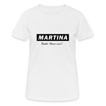 Martina - Frauen T-Shirt atmungsaktiv - Weiß - Vorne - AI Model Female 172 dark (172cm)