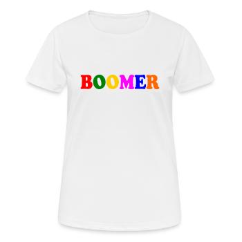 Boomer - Frauen T-Shirt atmungsaktiv - Weiß - Vorne - AI Model Female 172 dark (172cm)