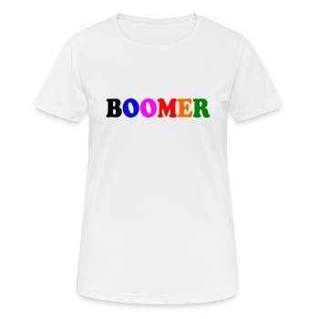 Boomer - Frauen T-Shirt atmungsaktiv - Weiß - Vorne - AI Model Female 172 dark (172cm)