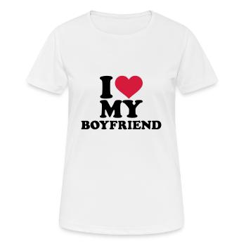 I love my boyfriend - Frauen T-Shirt atmungsaktiv - Weiß - Vorne - AI Model Female 172 dark (172cm)