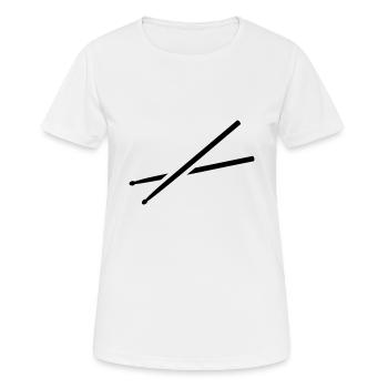 Drums - Women's Breathable T-Shirt - white - Front - AI Model Female 172 dark (172cm)
