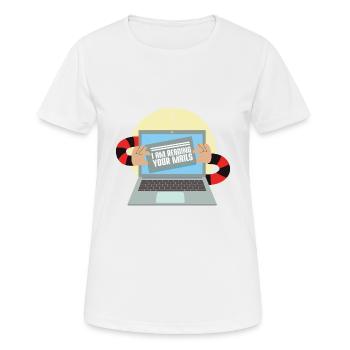 Hacking Phishing I am reading your Mails - T-shirt respirant Femme - blanc - Devant - AI Model Female 172 dark (172cm)