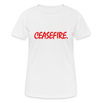 Ceasefire now - Women's Breathable T-Shirt - white - Front - AI Model Female 172 dark (172cm)