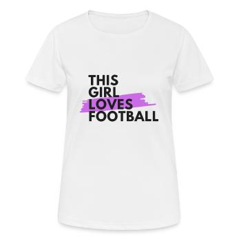 Cette fille aime le football - T-shirt respirant Femme - blanc - Devant - AI Model Female 172 dark (172cm)