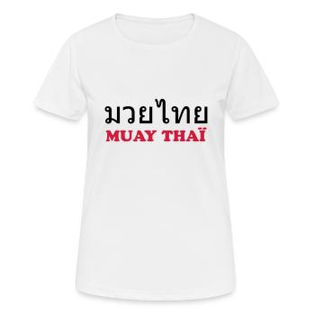 Muay Thai - Women's Breathable T-Shirt - white - Front - AI Model Female 172 dark (172cm)