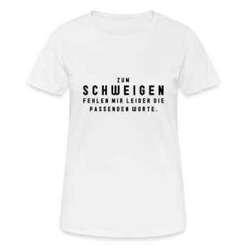 Wortreich Schweigen - Frauen T-Shirt atmungsaktiv - Weiß - Vorne - AI Model Female 172 dark (172cm)