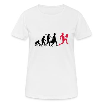 Evolution Bier Rennen Saufen - Frauen T-Shirt atmungsaktiv - Weiß - Vorne - AI Model Female 172 dark (172cm)