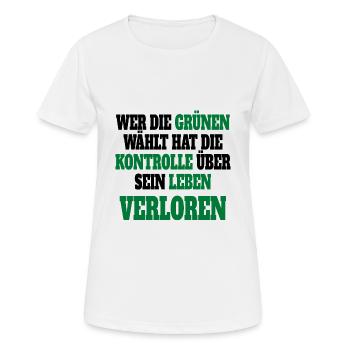 Witze Grüne Die Grünen Habeck Baerbock Partei - Frauen T-Shirt atmungsaktiv - Weiß - Vorne - AI Model Female 172 dark (172cm)