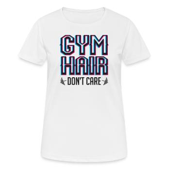 Sport Fitness-Haar lustiger Spruch Geschenk - Frauen T-Shirt atmungsaktiv - Weiß - Vorne - AI Model Female 172 dark (172cm)