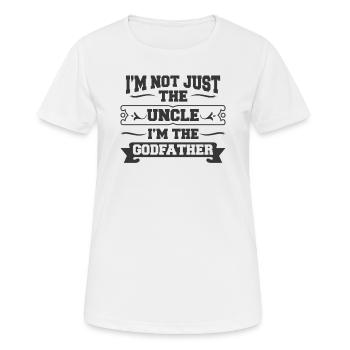 Ich bin nicht nur der Onkel, ich bin der Pate - Frauen T-Shirt atmungsaktiv - Weiß - Vorne - AI Model Female 172 dark (172cm)