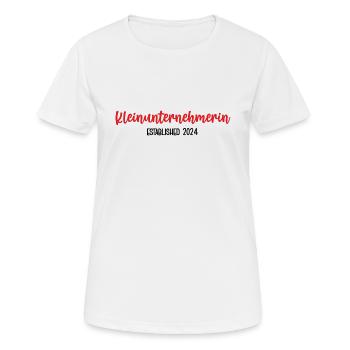 Unternehmerin 2024 Kleingewerbe Chefin Startup - Frauen T-Shirt atmungsaktiv - Weiß - Vorne - AI Model Female 172 dark (172cm)