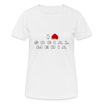 Ich hasse Social Media - Frauen T-Shirt atmungsaktiv - Weiß - Vorne - AI Model Female 172 dark (172cm)