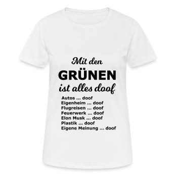 Slogans sur les élections - T-shirt respirant Femme - blanc - Devant - AI Model Female 172 dark (172cm)