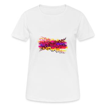Abstract graphic - Women's Breathable T-Shirt - white - Front - AI Model Female 172 dark (172cm)