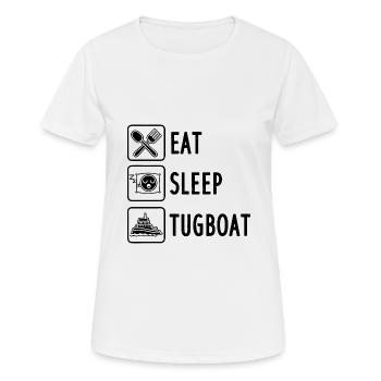 Manger Dormir Remorqueur Conducteur de Remorqueur - T-shirt respirant Femme - blanc - Devant - AI Model Female 172 dark (172cm)