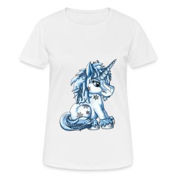 Icy snow unicorn fantasy illustration - Women's Breathable T-Shirt - white - Front - AI Model Female 172 dark (172cm)