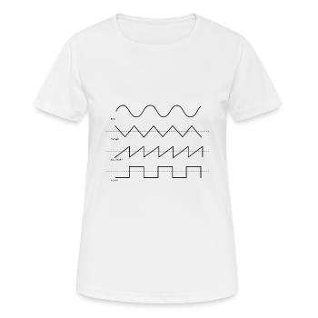 Musique de forme d'onde synthétiseur analogique synthétiseur vintage - T-shirt respirant Femme - blanc - Devant - AI Model Female 172 dark (172cm)