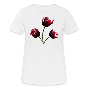 Tulipes bordeaux tulipe - T-shirt respirant Femme - blanc - Devant - AI Model Female 172 dark (172cm)