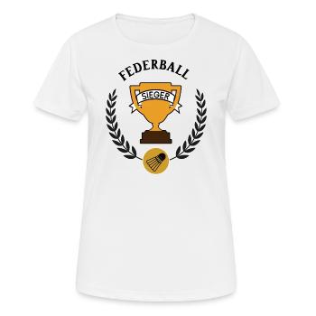 Federball Sieger Badminton Sieg Spiel Spieler 1. - Frauen T-Shirt atmungsaktiv - Weiß - Vorne - AI Model Female 172 dark (172cm)