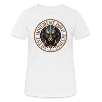 Silent Movement, Bold Actions - Women's Breathable T-Shirt - white - Front - AI Model Female 172 dark (172cm)