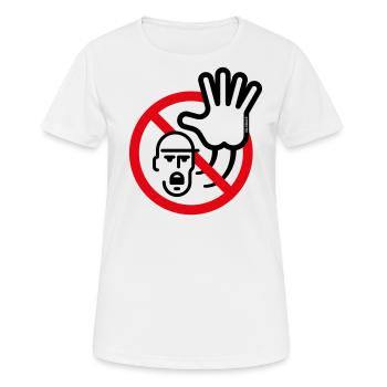 Panneau d’avertissement / avertissement / interdiction (symbole / 2C) - T-shirt respirant Femme - blanc - Devant - AI Model Female 172 dark (172cm)