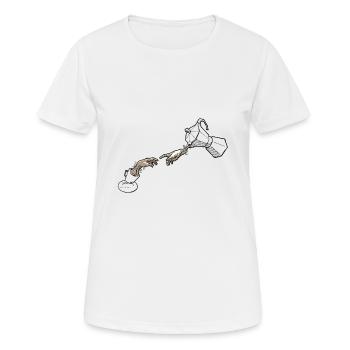 création de café - T-shirt respirant Femme - blanc - Devant - AI Model Female 172 dark (172cm)