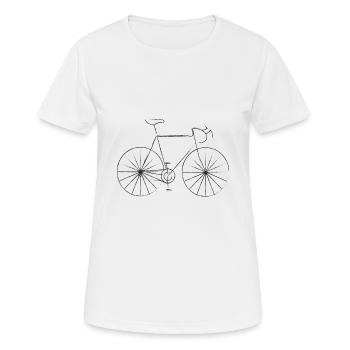 Vélo de course minimaliste charbon vélo - T-shirt respirant Femme - blanc - Devant - AI Model Female 172 dark (172cm)