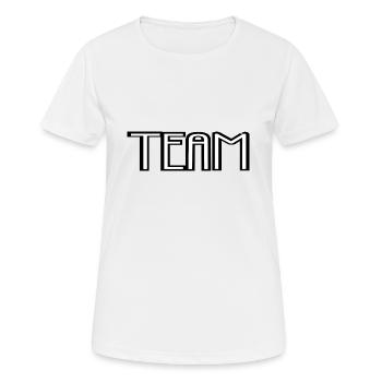 Team - Frauen T-Shirt atmungsaktiv - Weiß - Vorne - AI Model Female 172 dark (172cm)