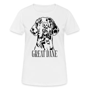 Grand Danois Arlequin Portrait Chiens Wilsigns - T-shirt respirant Femme - blanc - Devant - AI Model Female 172 dark (172cm)