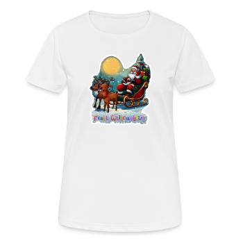 Traîneau à rennes avec le Père Noël - T-shirt respirant Femme - blanc - Devant - AI Model Female 172 dark (172cm)