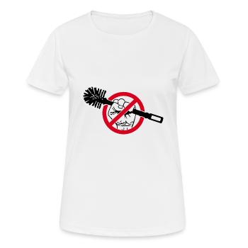 Contre la merde Brosse de toilette Politique Contre la protestation - T-shirt respirant Femme - blanc - Devant - AI Model Female 172 dark (172cm)