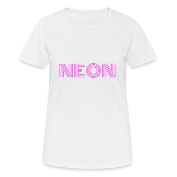 neon pink - Women's Breathable T-Shirt - white - Front - AI Model Female 172 dark (172cm)