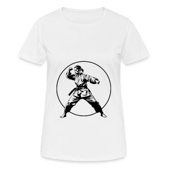 Silhouette de karaté - T-shirt respirant Femme - blanc - Devant - AI Model Female 172 dark (172cm)