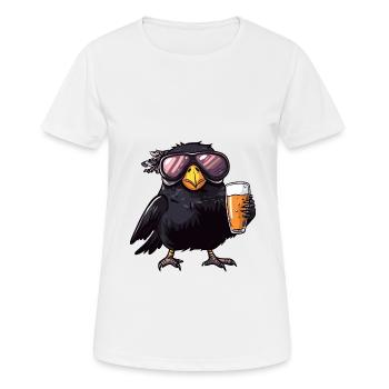 Bière de ski Raven Crow - T-shirt respirant Femme - blanc - Devant - AI Model Female 172 dark (172cm)