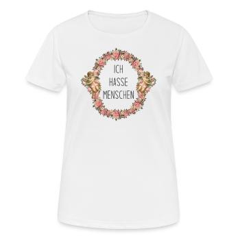 Ich hasse Menschen - Frauen T-Shirt atmungsaktiv - Weiß - Vorne - AI Model Female 172 dark (172cm)