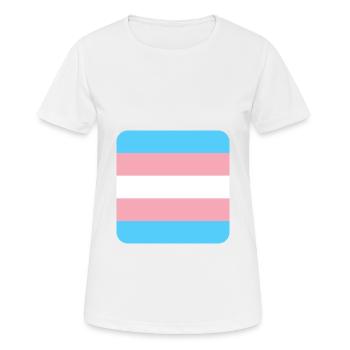 TRANS [flag] - Frauen T-Shirt atmungsaktiv - Weiß - Vorne - AI Model Female 172 dark (172cm)