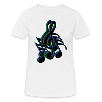 notes de clef bleu vert - T-shirt respirant Femme - blanc - Devant - AI Model Female 172 dark (172cm)