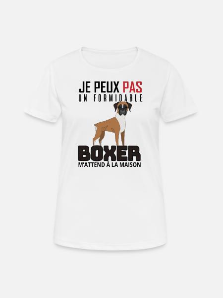 boxer je peux pas cadeau anniversaire - T-shirt respirant Femme - blanc