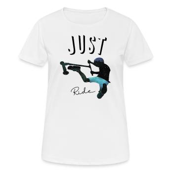 Just ride 2 - T-shirt respirant Femme - blanc - Devant - AI Model Female 172 dark (172cm)