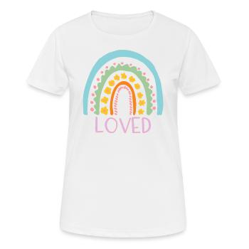 Loved - Arc-en-ciel - T-shirt respirant Femme - blanc - Devant - AI Model Female 172 dark (172cm)