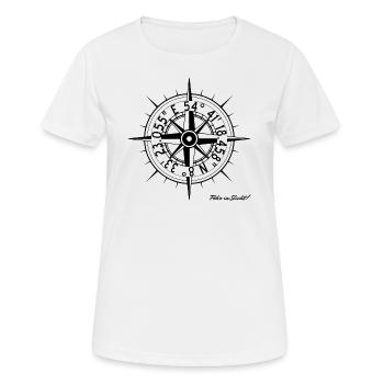 Föhr Koordinaten Kompass Nordsee Insel Wyk schwarz - Frauen T-Shirt atmungsaktiv - Weiß - Vorne - AI Model Female 172 dark (172cm)
