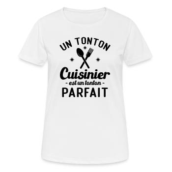 Un tonton cuisinier est un tonton parfait - T-shirt respirant Femme - blanc - Devant - AI Model Female 172 dark (172cm)
