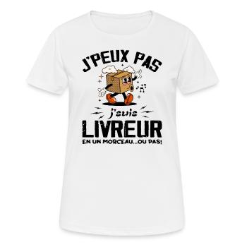 Ich kann nicht, ich bin ein Lieferbote - Frauen T-Shirt atmungsaktiv - Weiß - Vorne - AI Model Female 172 dark (172cm)