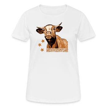 Landwirt Bauer Kuh lustige Kühe Fun Sprüche Tiere - Frauen T-Shirt atmungsaktiv - Weiß - Vorne - AI Model Female 172 dark (172cm)